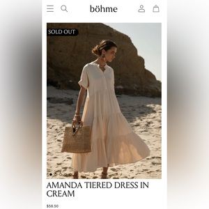 Bohme Amanda Tiered Dress in Cream